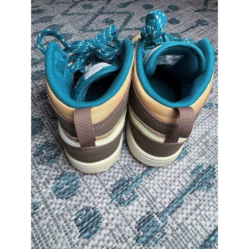 Nike Air Jordan 1 Mid Cacao Wow Brown Teal Kids Shoes DZ6335-200 Size 1.5Y - Picture 5 of 10